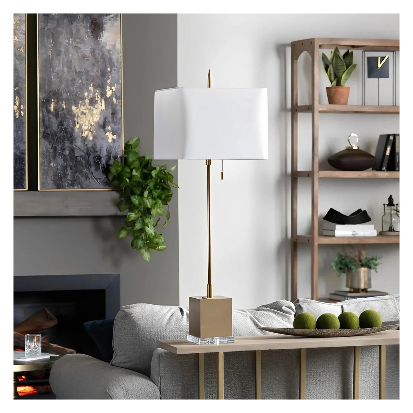 Castor of Willow Glen Table Lamp (2-Pack), Gold, Contemporary