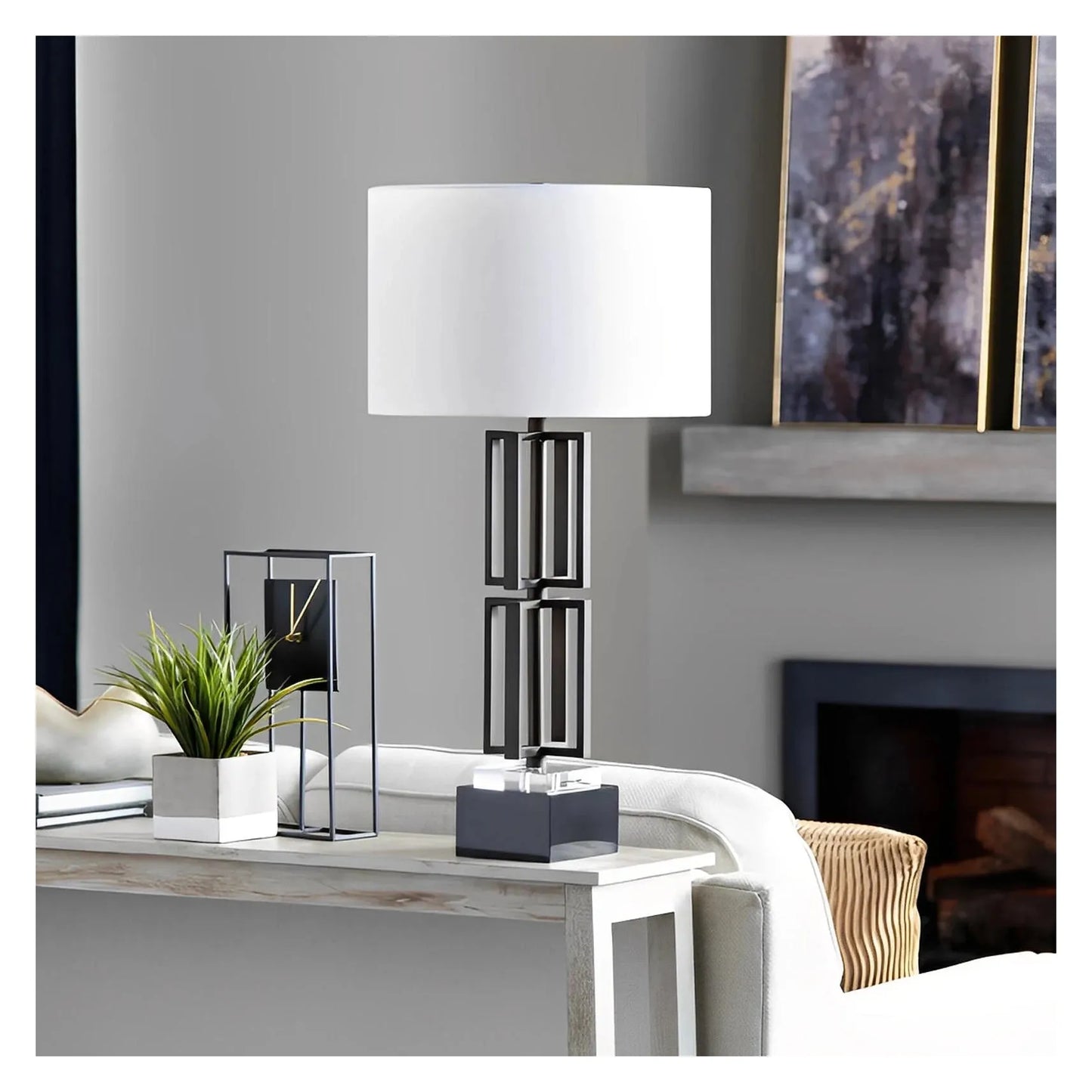 Wezen of Ashfield Table Lamps (2-Pack), Black, Transitional