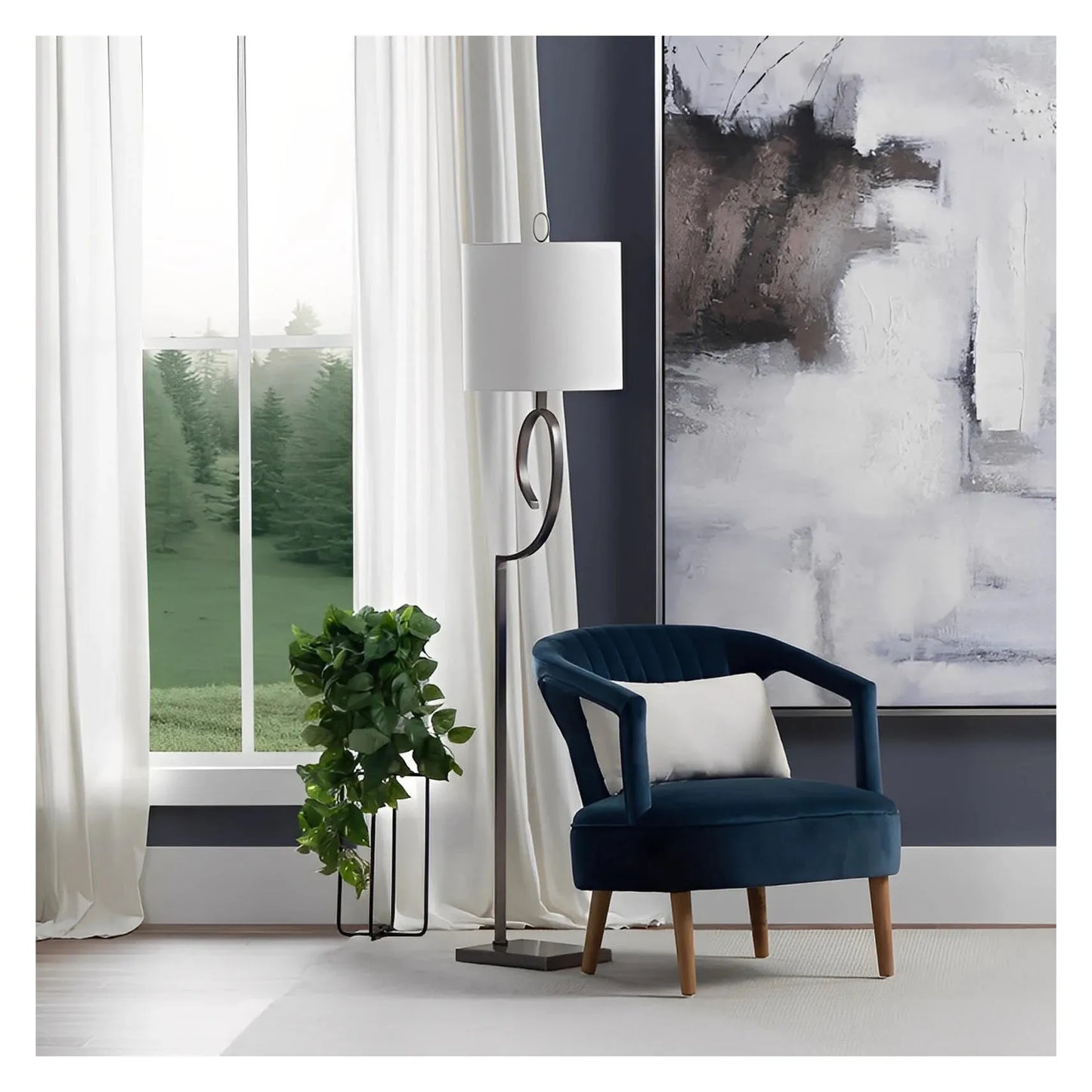 Menkar of Salem Floor Lamp, Bronze, Contemporary