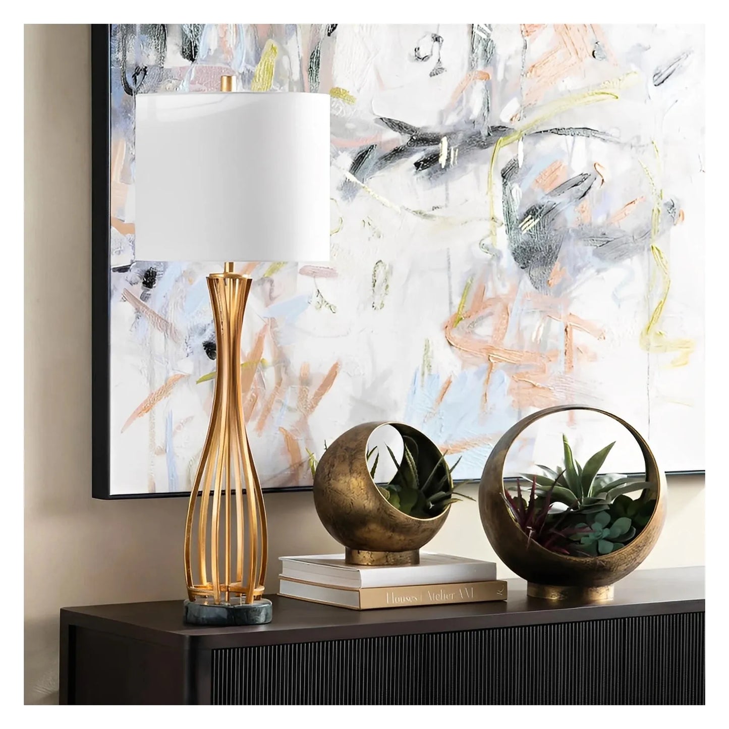 Adhara of Maple Ridge Table Lamp (2-Pack), Gold, Contemporary