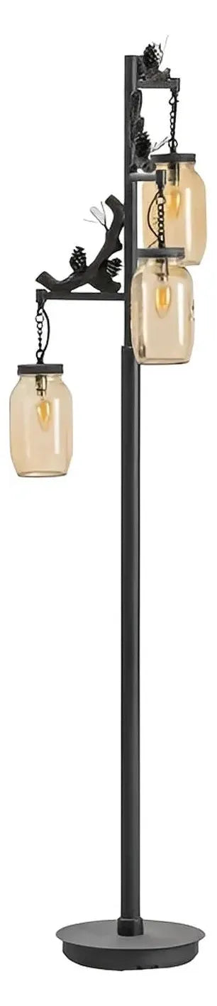 Vindemiatrix of Birchwood Floor Lamp, Bronze, Rustic