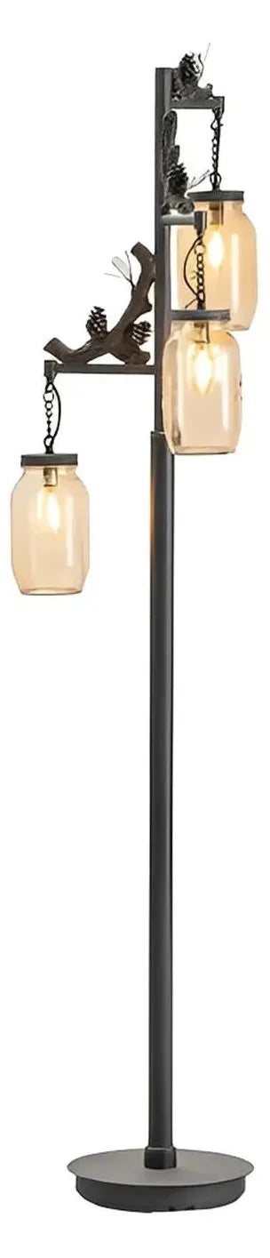 Vindemiatrix of Birchwood Floor Lamp, Bronze, Rustic