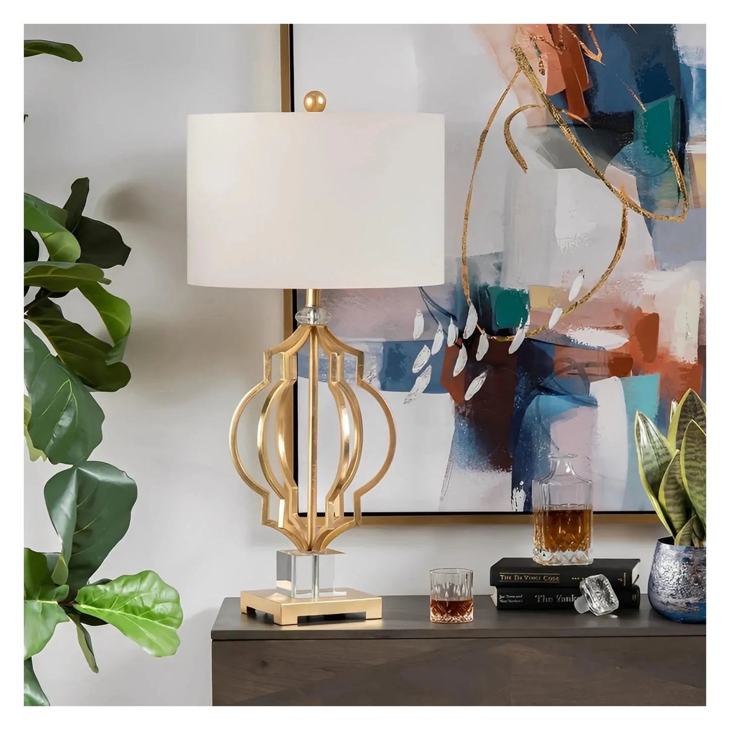 Icarus of Manchester Table Lamps (2-Pack), Gold, Traditional