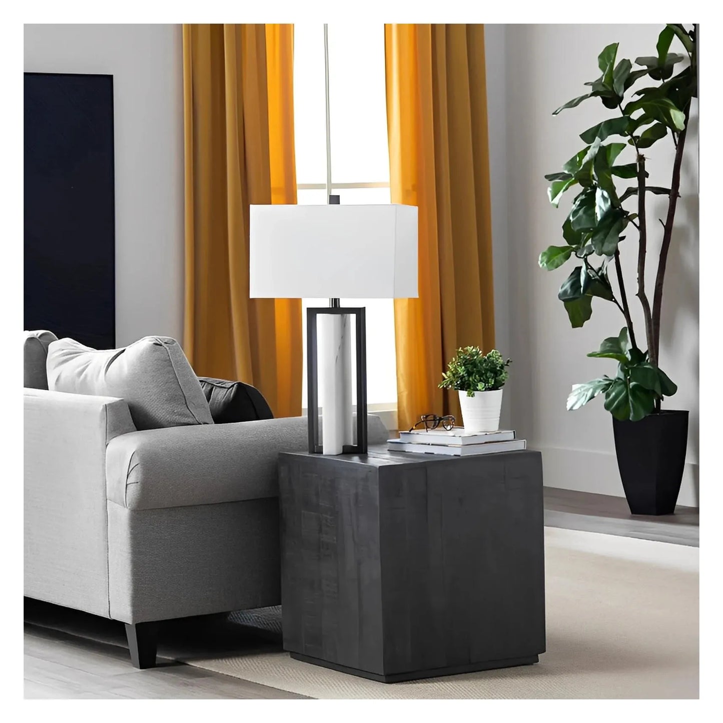 Saiph of Penobscot Table Lamps (2-Pack), White, Contemporary