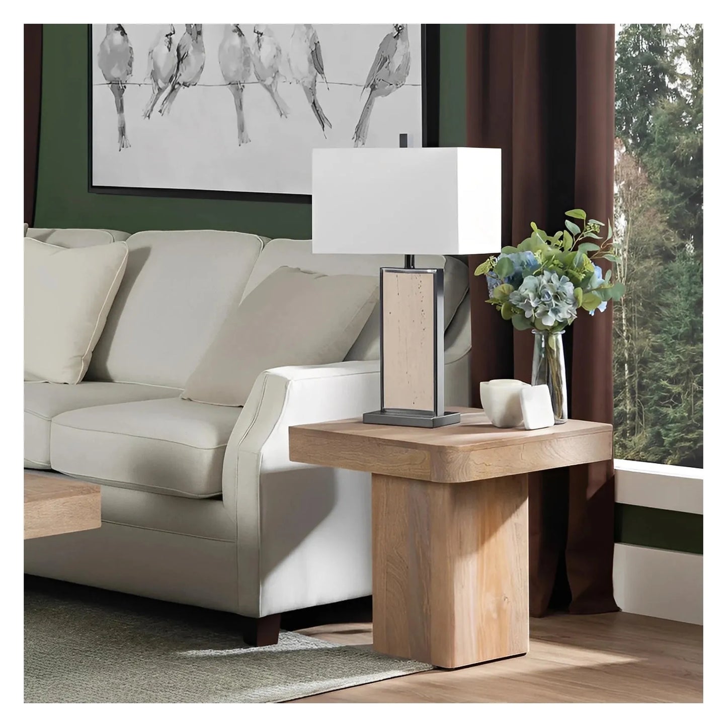 Pleione of Woodstock Table Lamps (2-Pack), Beige, Contemporary