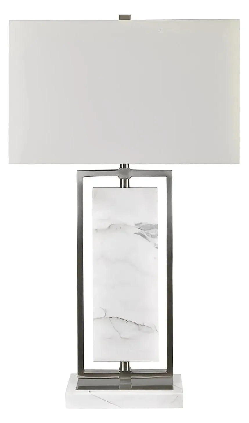 Yed Prior Table Lamps (2-Pack), White, Contemporary, Marble Panel & Base