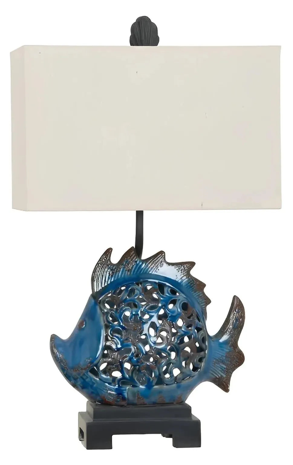 Tania Borealis of Ipswich Table Lamps (2-Pack), Blue, Coastal, Fish