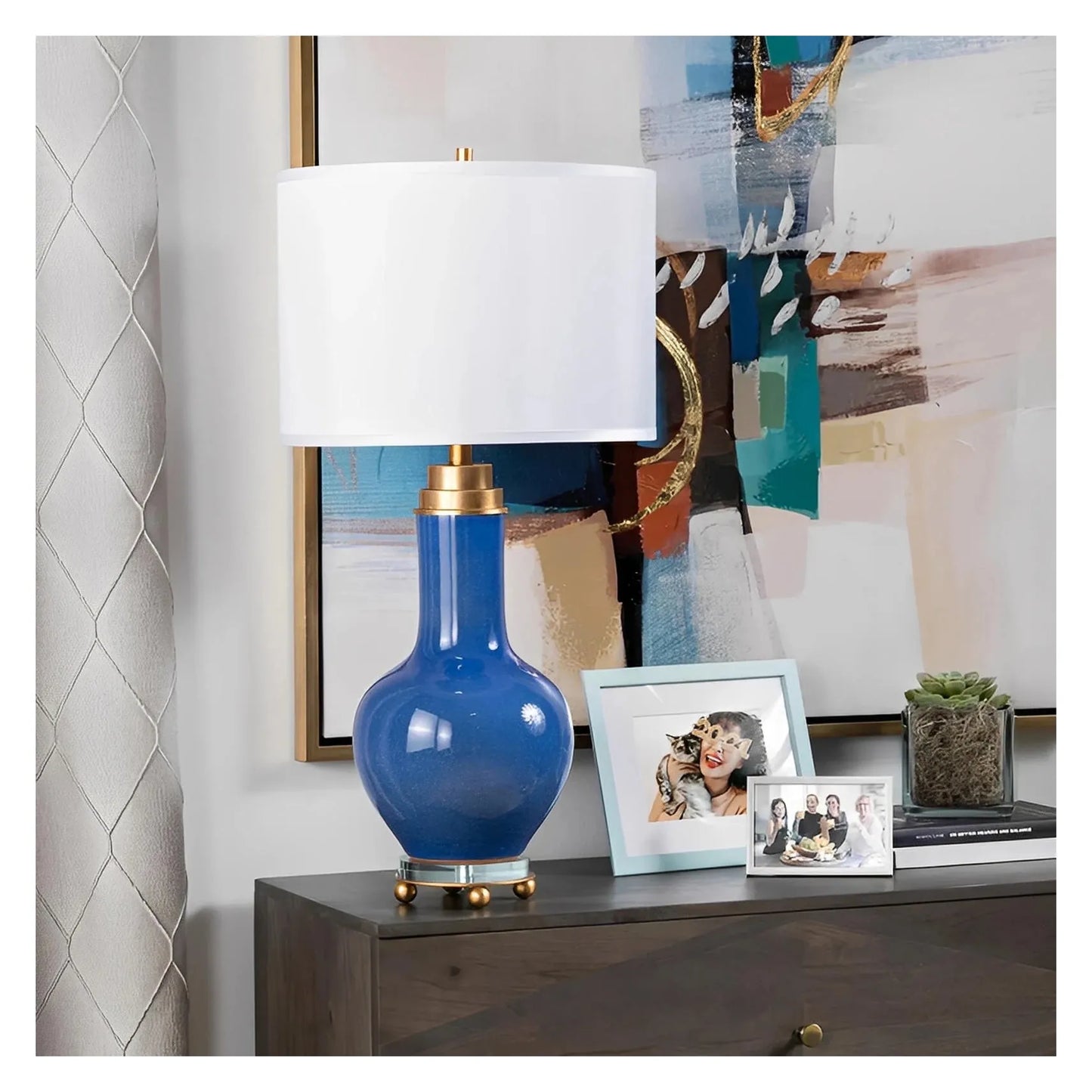Alhena of Providence Table Lamps (2-Pack), Blue, Transitional