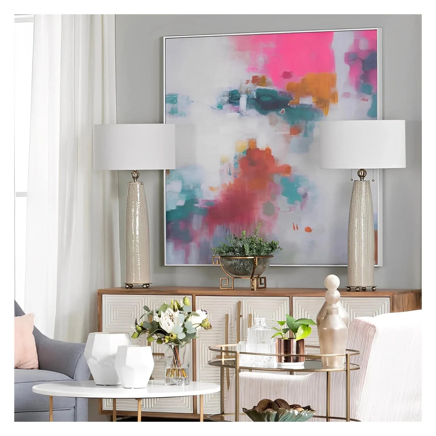 Achernar of York Harbor Table Lamps (2-Pack), Beige, Transitional