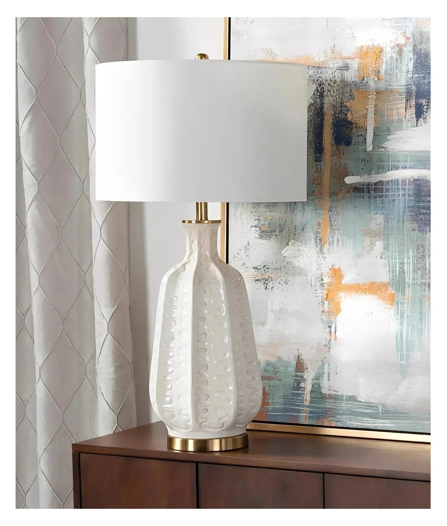 Elnath of Vineyard Sound Table Lamps (2-Pack), White, Transitional