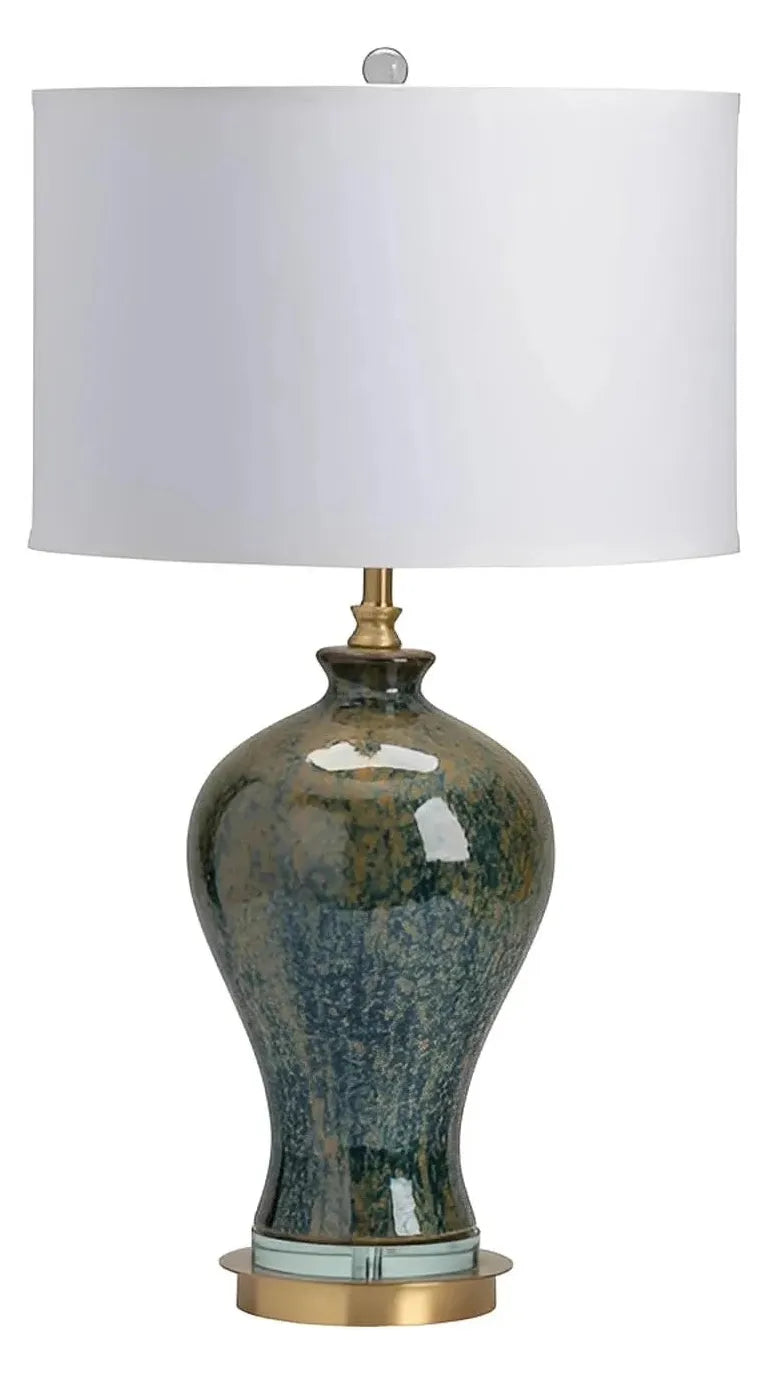 Aldebaran of Newport Table Lamps (2-Pack), Green, Traditional