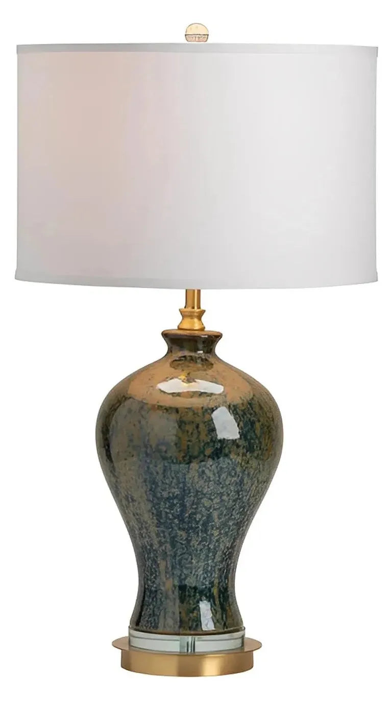 Aldebaran of Newport Table Lamps (2-Pack), Green, Traditional