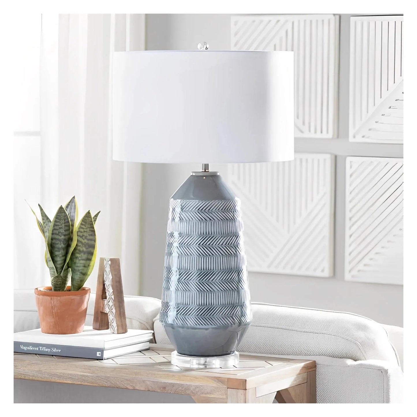 Nihal of Blue Hill Table Lamps (2-Pack), Grey, Transitional