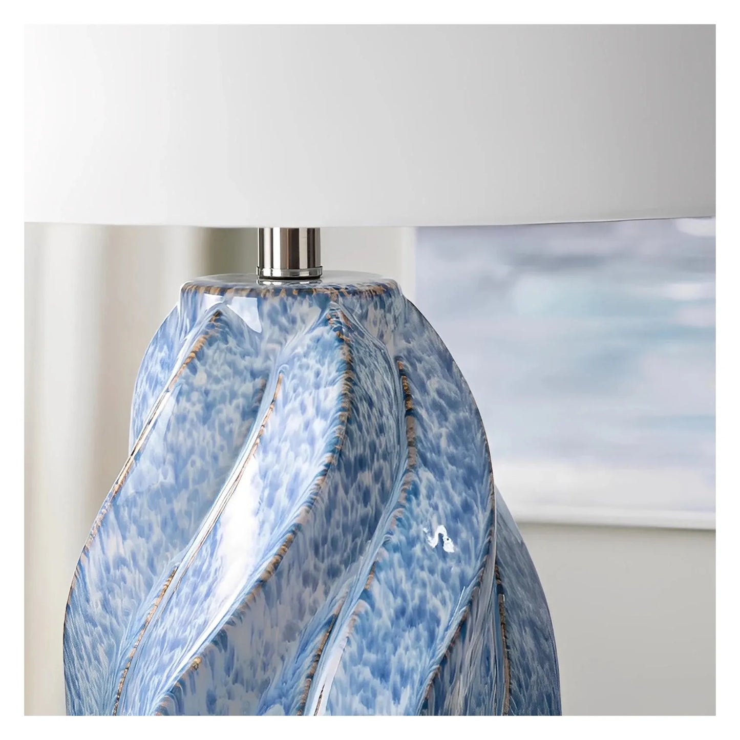 Deneb of Bar Harbor Table Lamps (2-Pack), Blue, Transitional