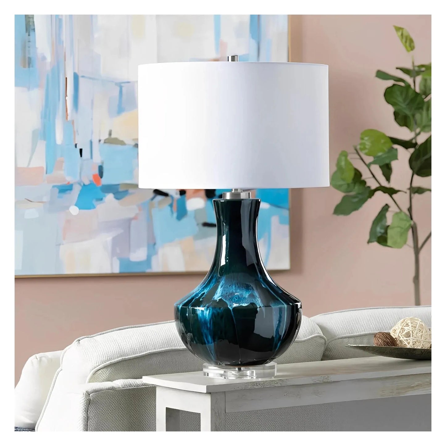 Zosma of Marblehead Harbor Table Lamps (2-Pack), Blue, Transitional