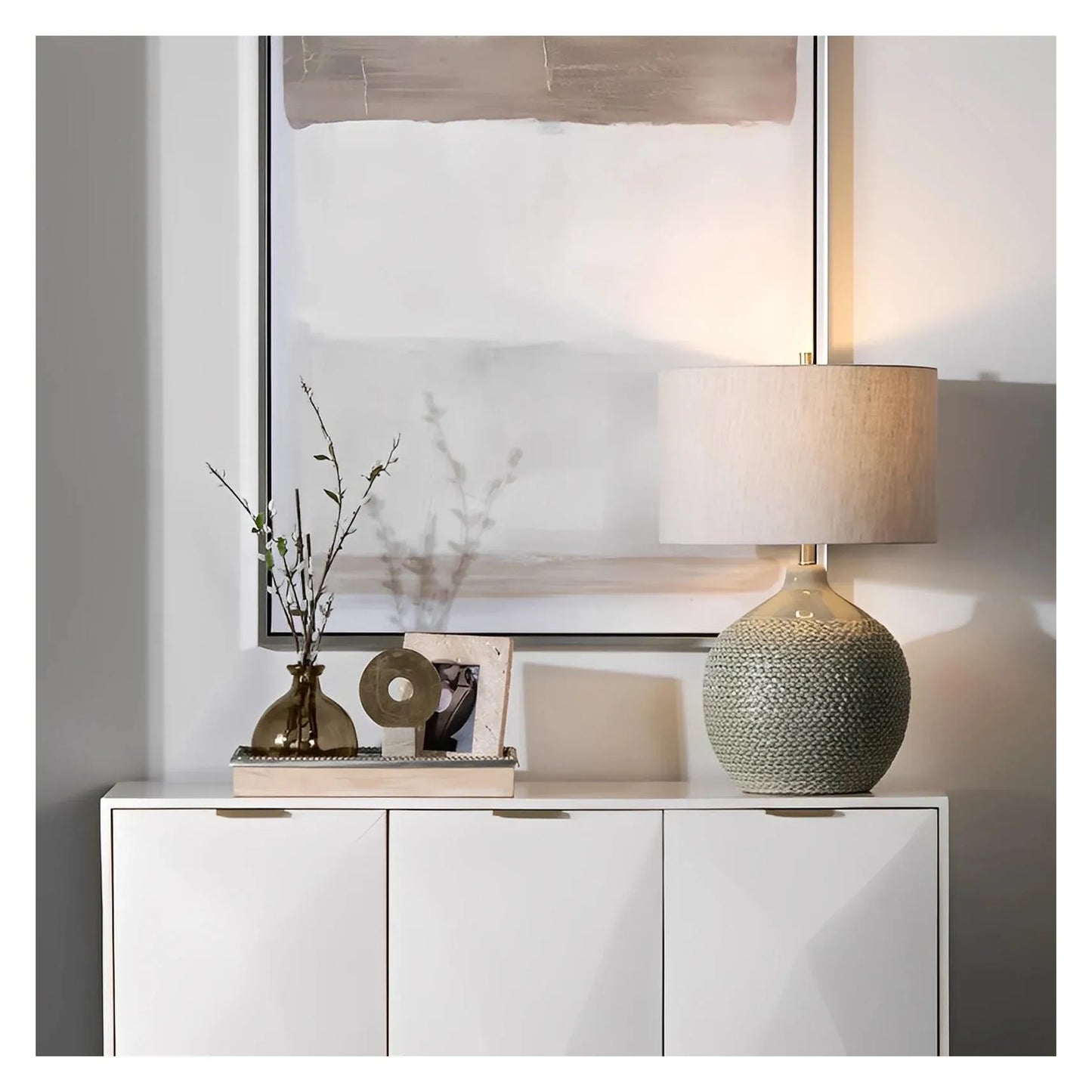 Achernar of Ocean Point Table Lamps (2-Pack), Grey, Traditional