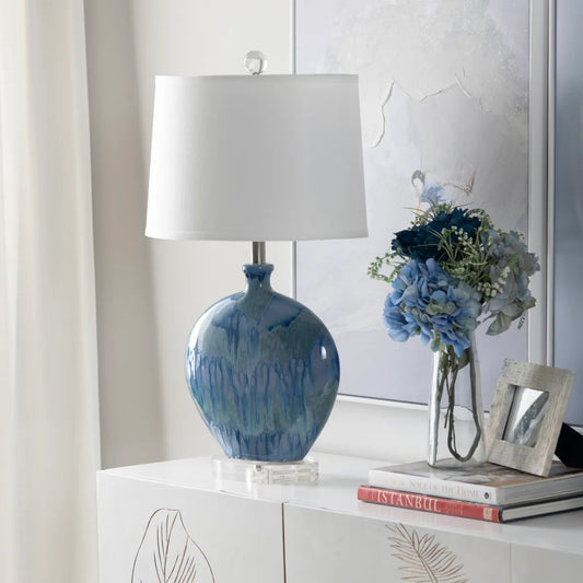 Gemma of Woodstock Table Lamps (2-Pack), Blue, Transitional