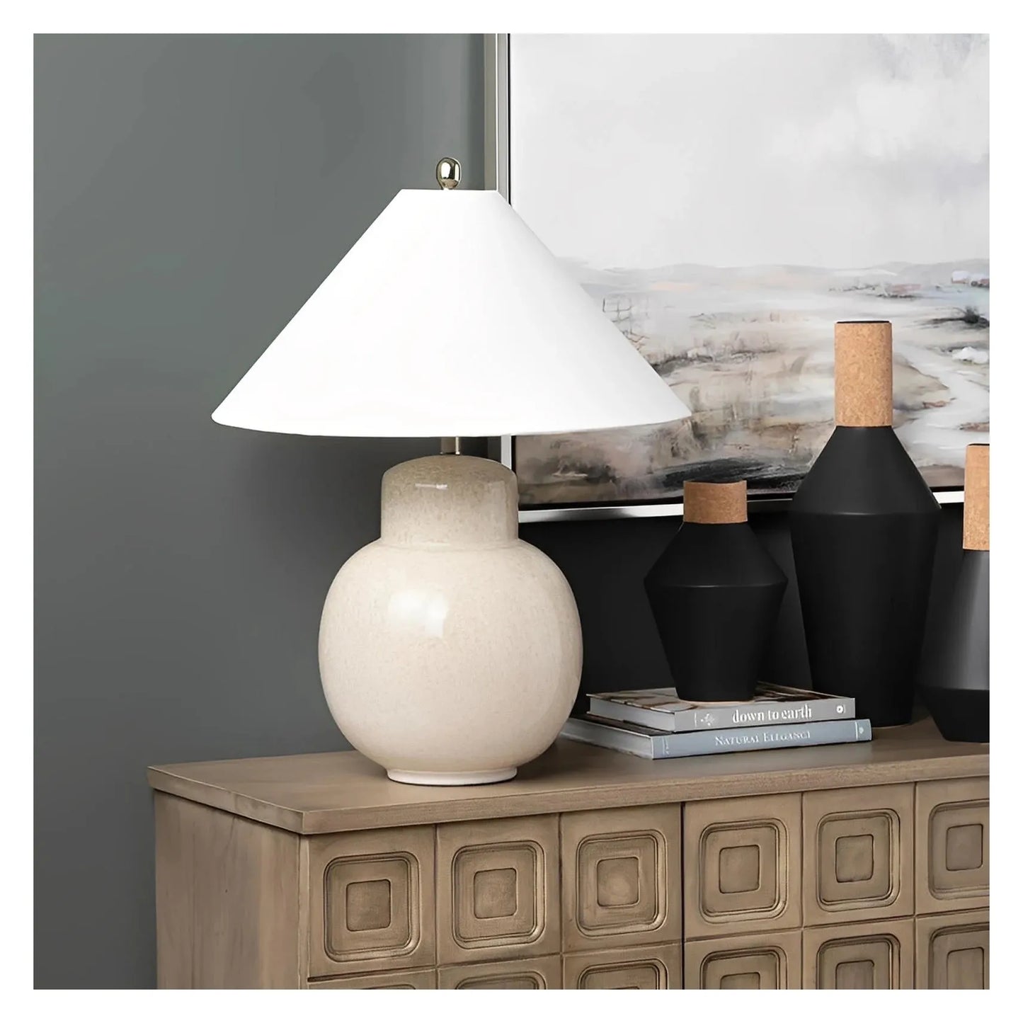 Nash of Ashland Table Lamps (2-Pack), Tan, Transitional