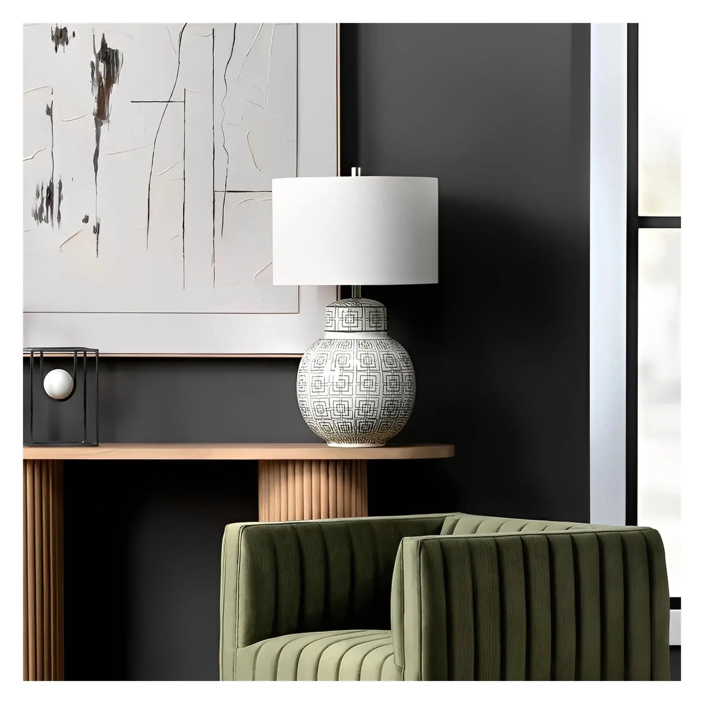 Alcor of Providence Table Lamps (2-Pack), Green, Transitional