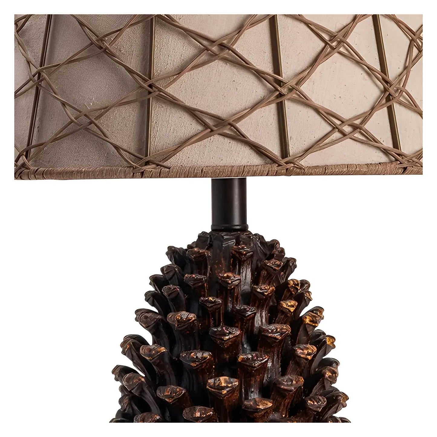 Tarazed of York Harbor Table Lamps (2-Pack), Brown, Rustic, Pine Cone