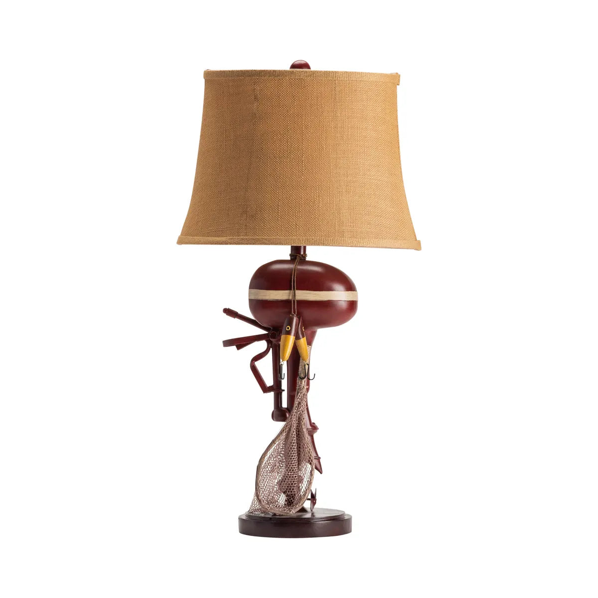 Fishin' Essentials Table Lamps (2-Pack), Red, Rustic
