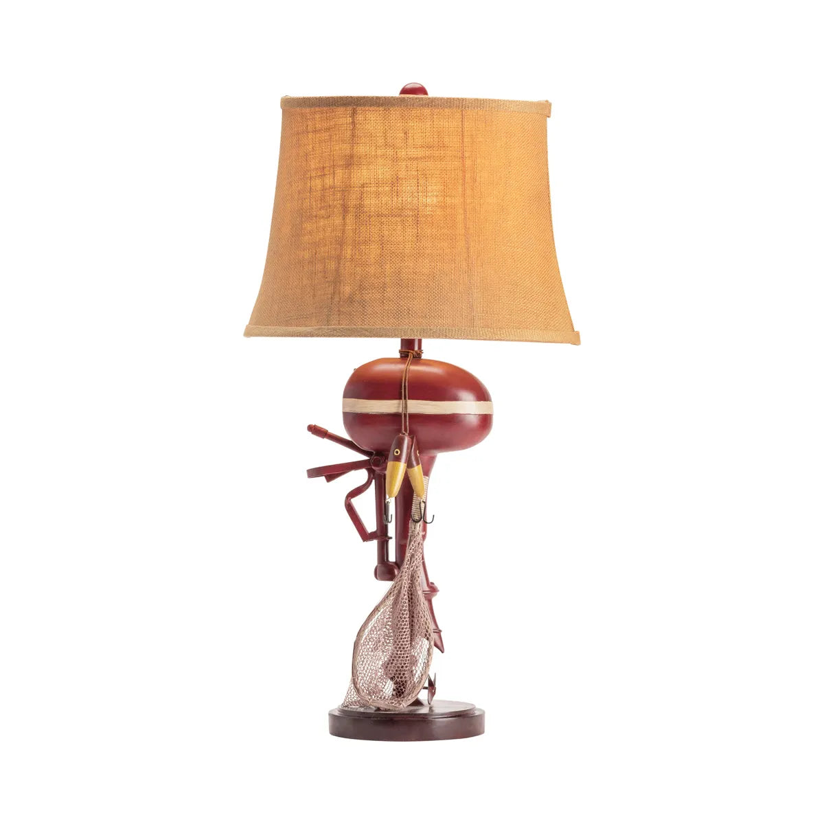 Fishin' Essentials Table Lamps (2-Pack), Red, Rustic