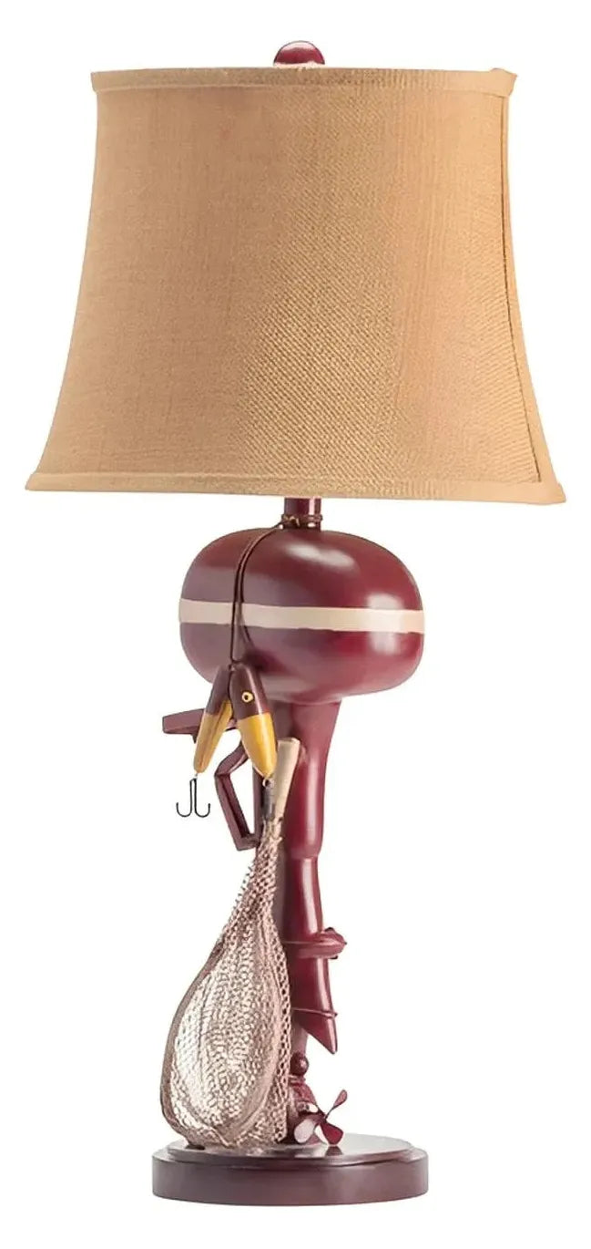 Fishin' Essentials Table Lamps (2-Pack), Red, Rustic