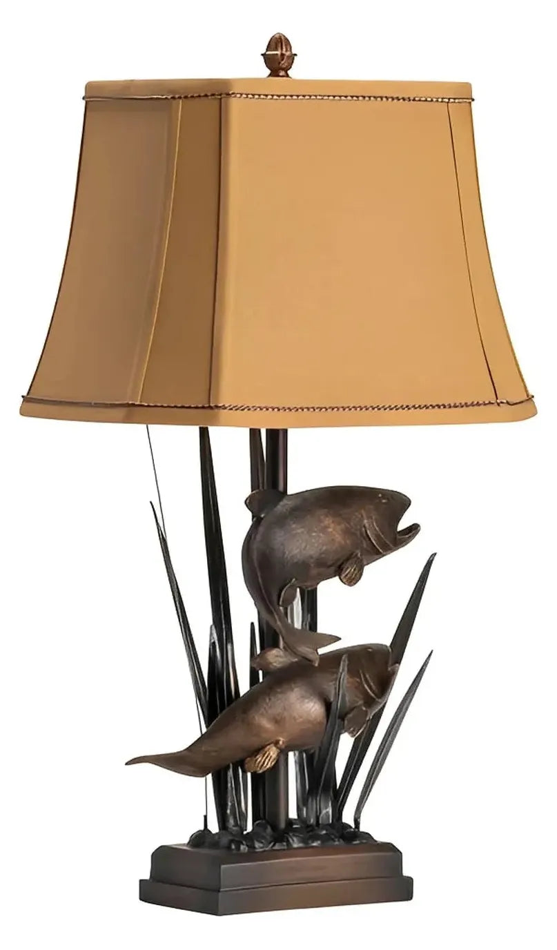Passing Bass Table Lamps (2-Pack), Bronze, Rustic
