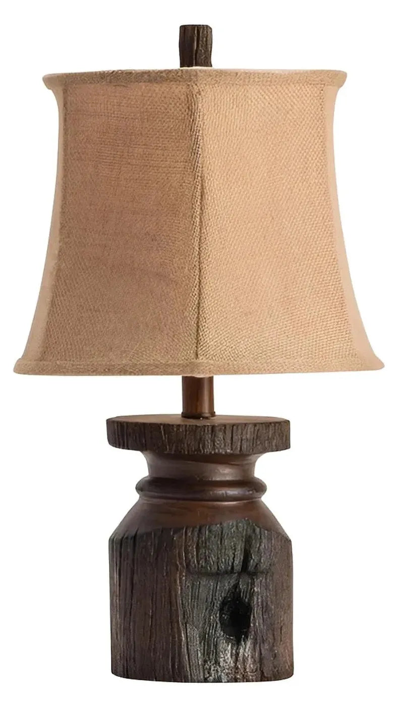 Natural Tree Trunk Birdhouse Table Lamps (2-Pack), Brown, Rustic