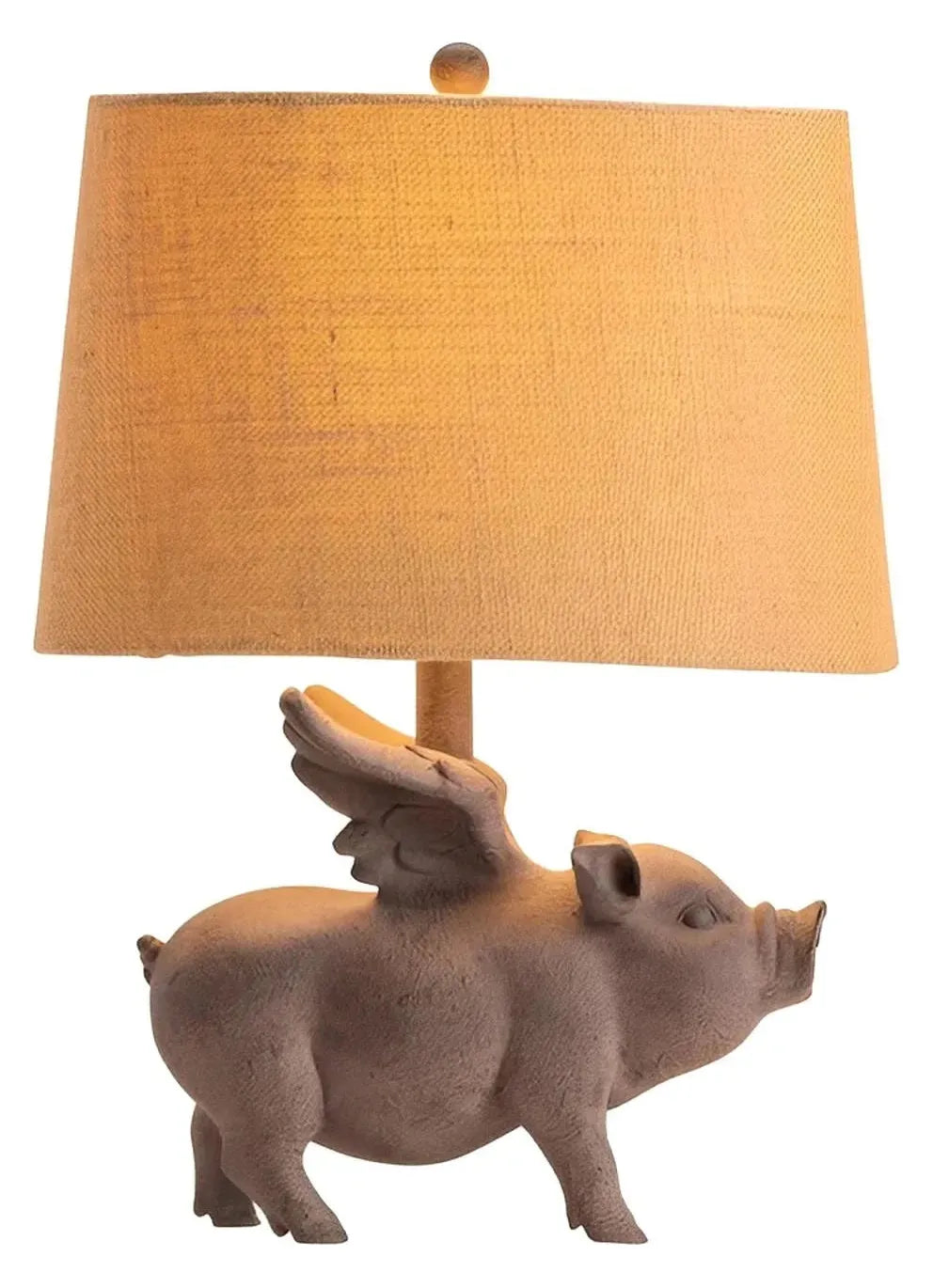 Flying Pig of Marblehead Table Lamps (2-Pack), Grey, Rustic