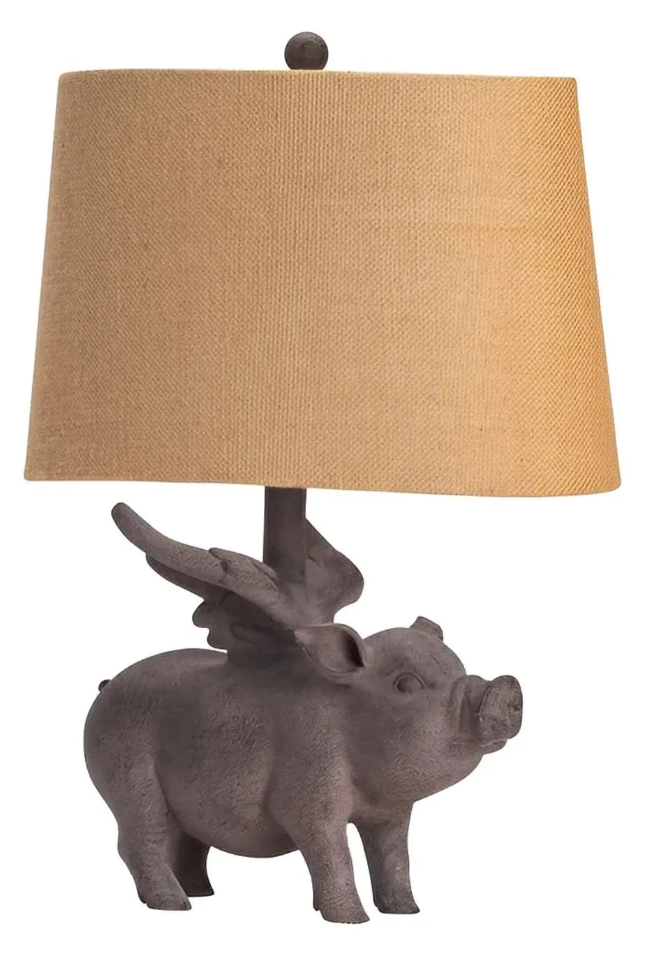 Flying Pig of Marblehead Table Lamps (2-Pack), Grey, Rustic