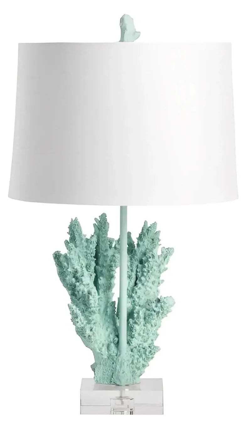 Seaside Turquoise Blue Coral Table Lamps (2-Pack), Coastal