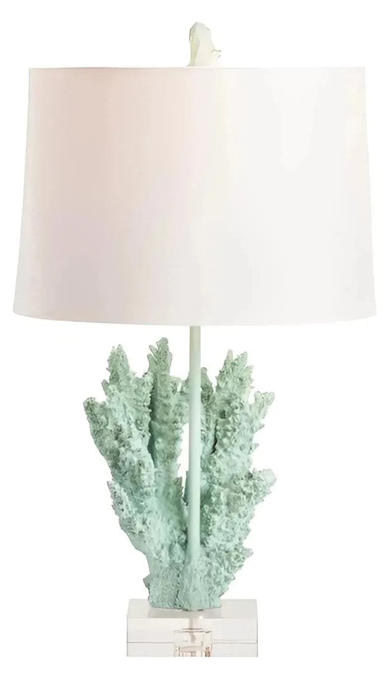 Seaside Turquoise Blue Coral Table Lamps (2-Pack), Coastal