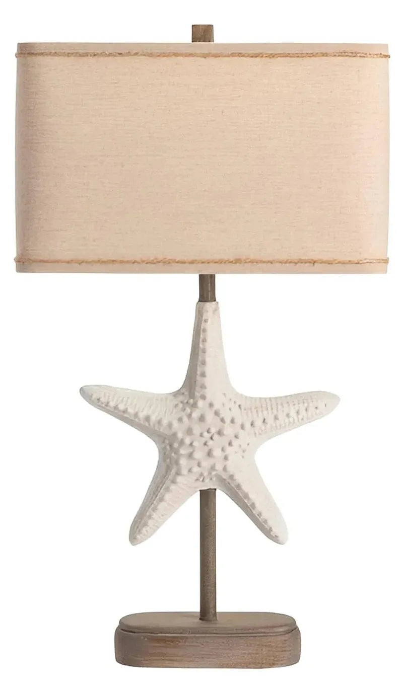 Starfish of Seaside Table Lamps (2-Pack), White, Coastal