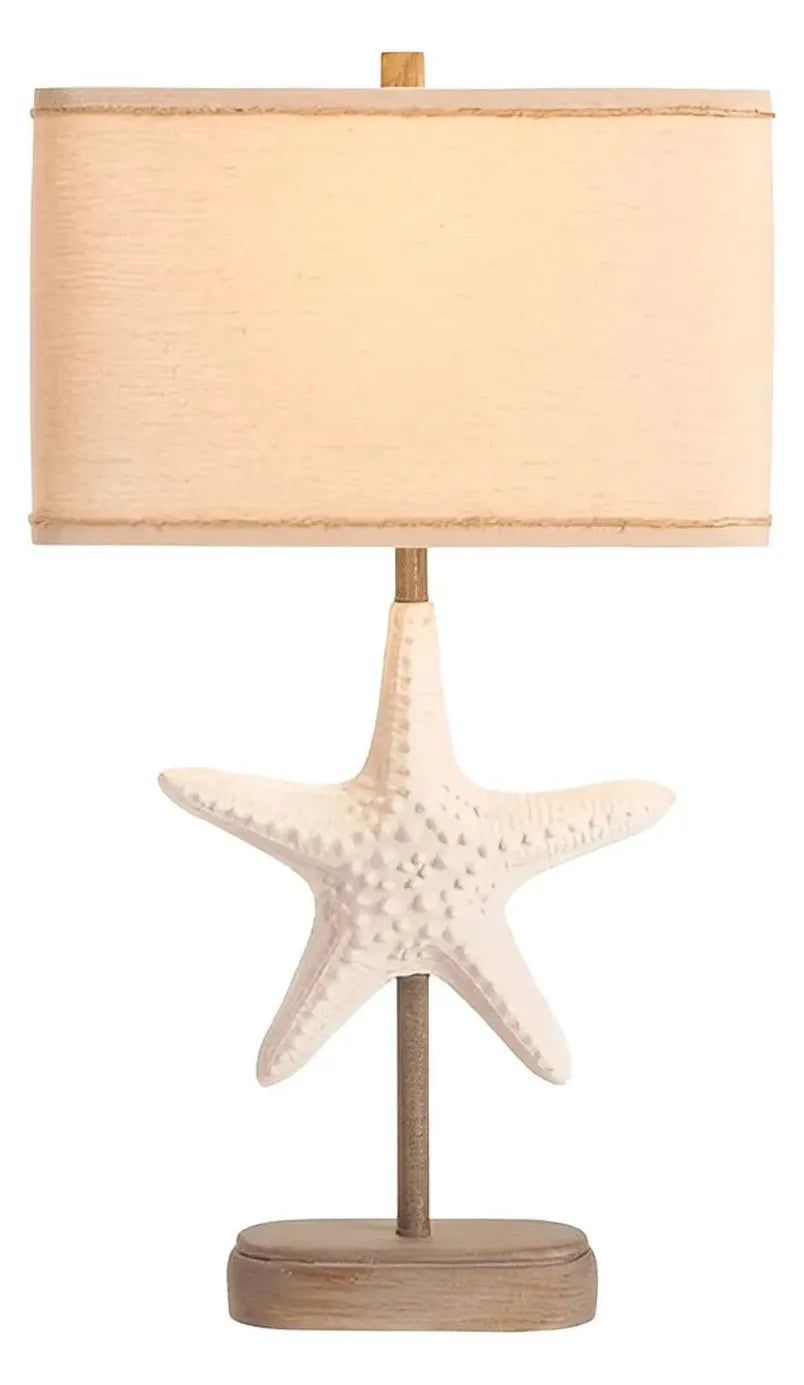 Starfish of Seaside Table Lamps (2-Pack), White, Coastal