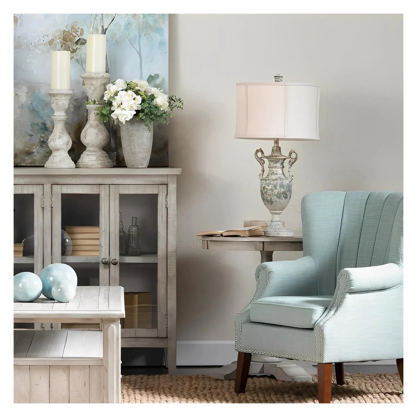 Izar of Bay Harbor Table Lamps (2-Pack), Grey, Rustic