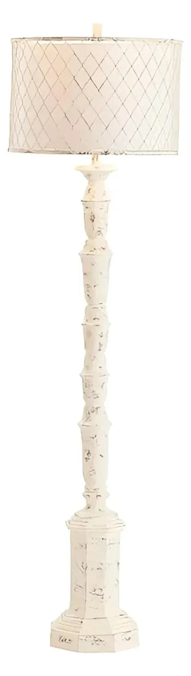 Pleione of Ashland Floor Lamp, White, Rustic
