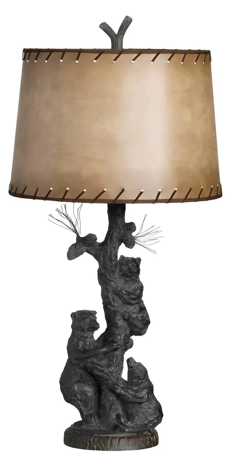 Climbing Bear Cub Table Lamps (2-Pack), Brown, Rustic