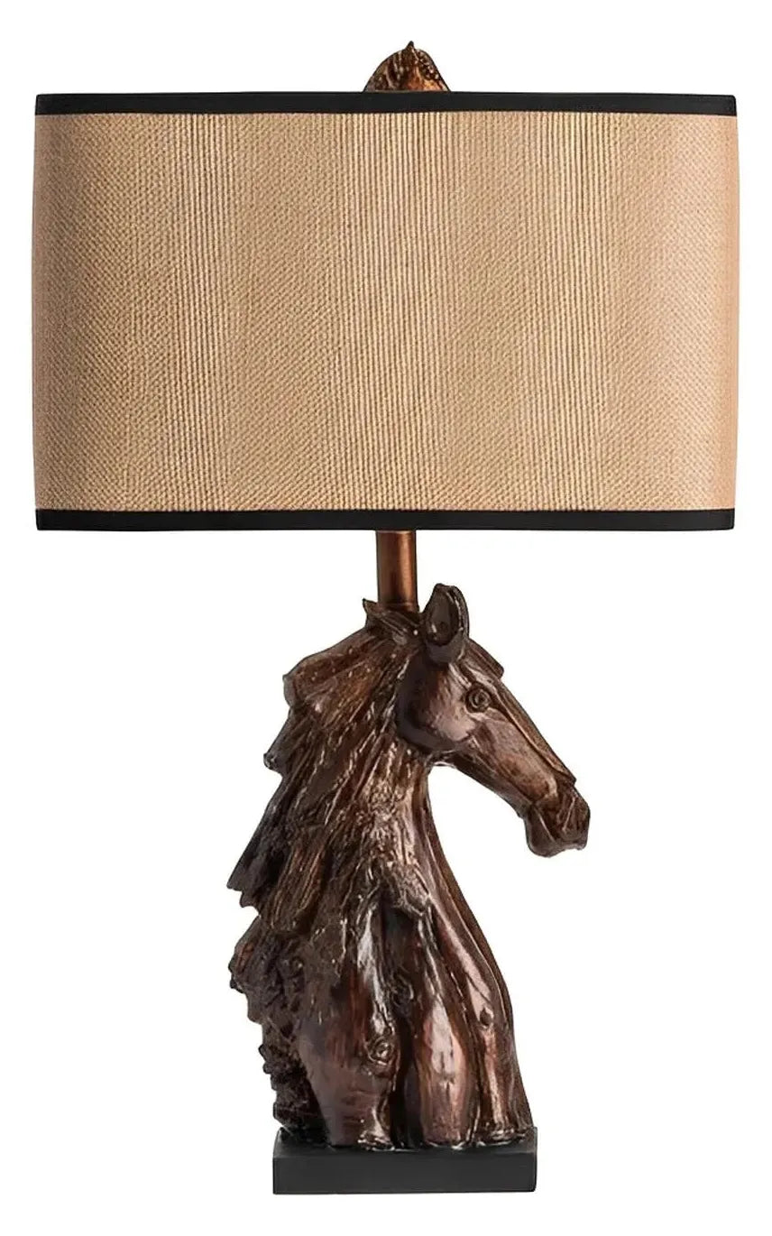 Sturdy Horse of Blue Hill Table Lamps (2-Pack), Bronze, Rustic