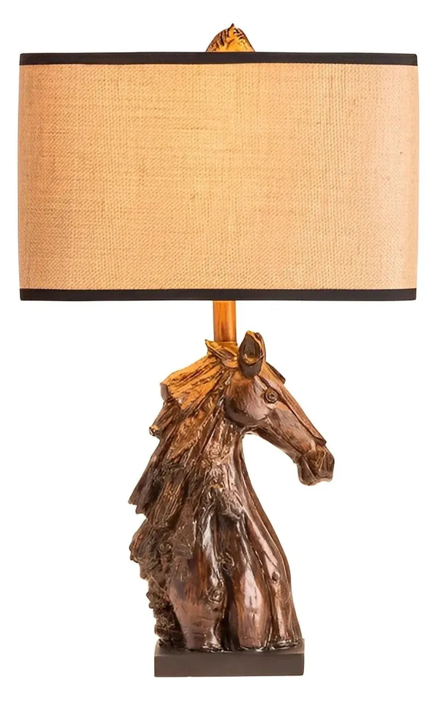 Sturdy Horse of Blue Hill Table Lamps (2-Pack), Bronze, Rustic