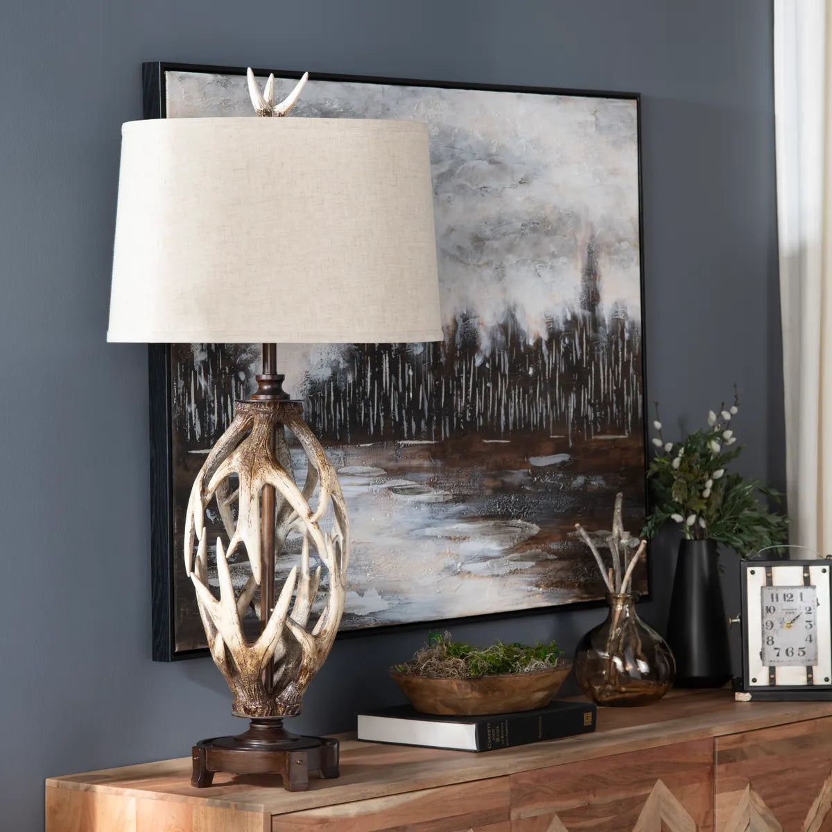 Avior of Bangor Table Lamps (2-Pack), Brown, Rustic