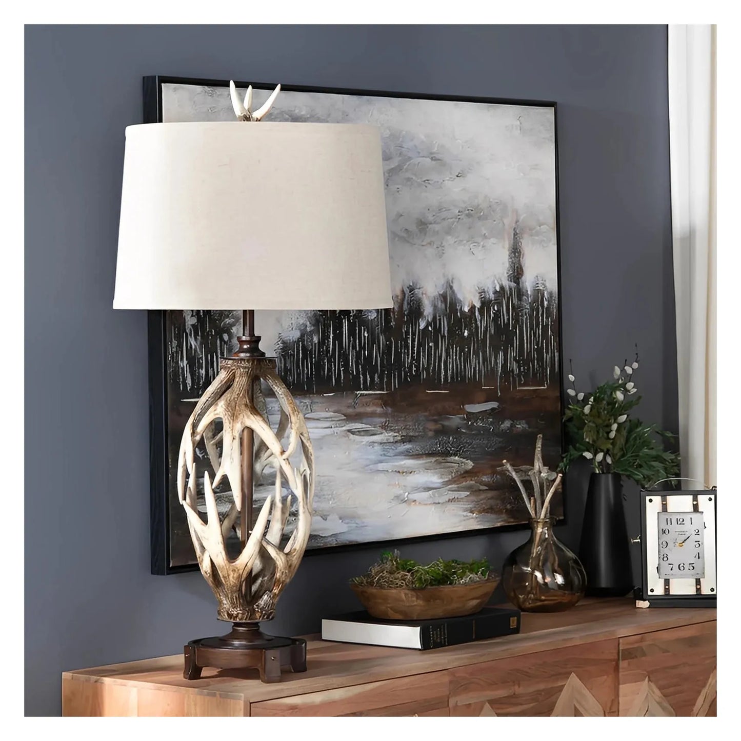 Avior Antlers Table Lamps (2-Pack), Brown, Rustic