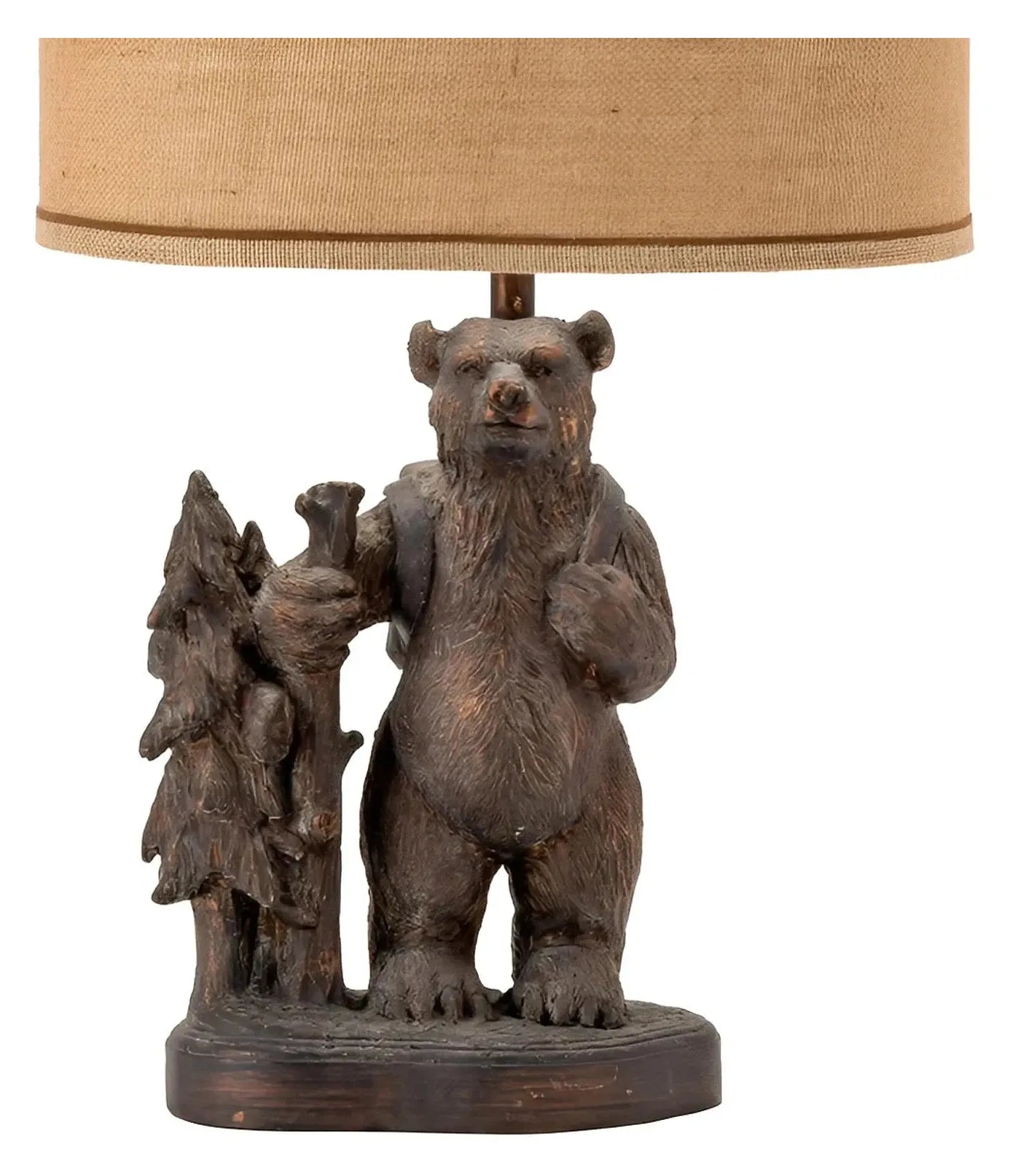 Saida Hiking Bear Table Lamps (2-Pack), Brown, Rustic