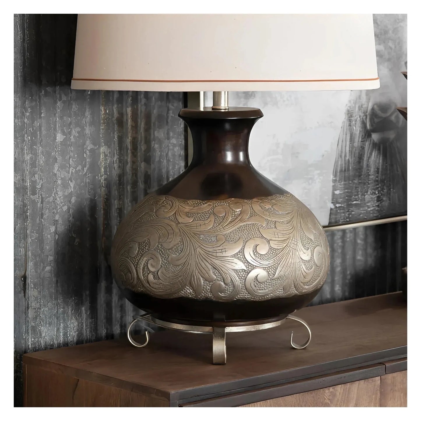 Maia of Ipswich Table Lamps (2-Pack), Grey, Rustic