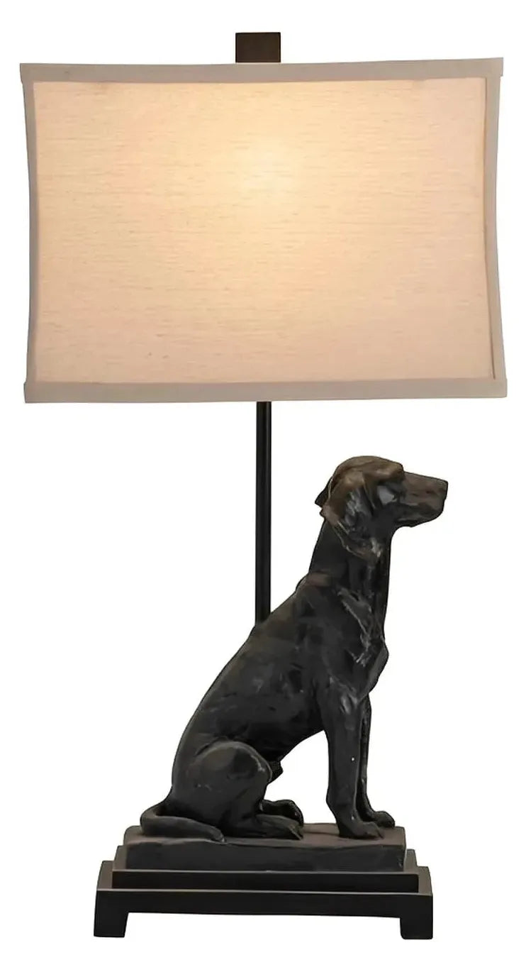 Chesapeake Bay Retriever Table Lamps (2-Pack), Black Bronze, Rustic