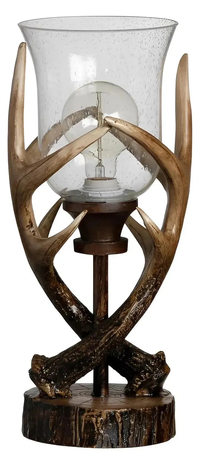 Antlers of Fairhaven Table Lamps (2-Pack), Brown, Rustic