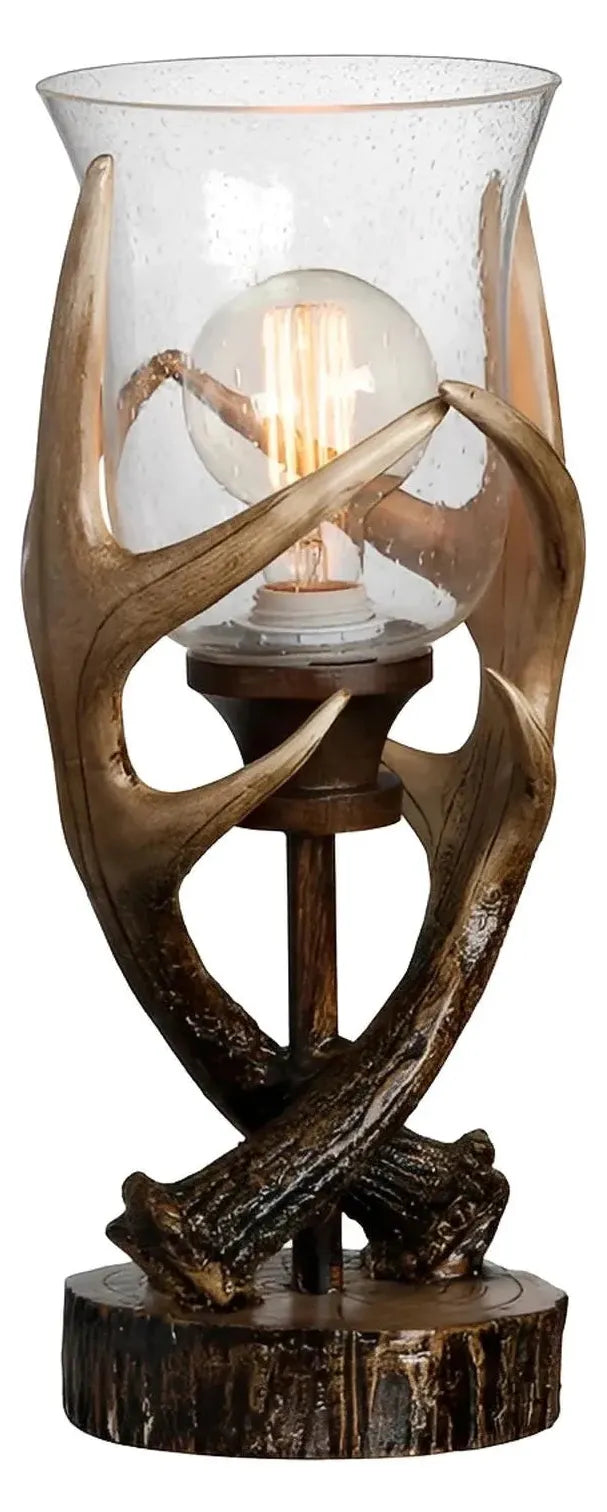 Antlers of Fairhaven Table Lamps (2-Pack), Brown, Rustic
