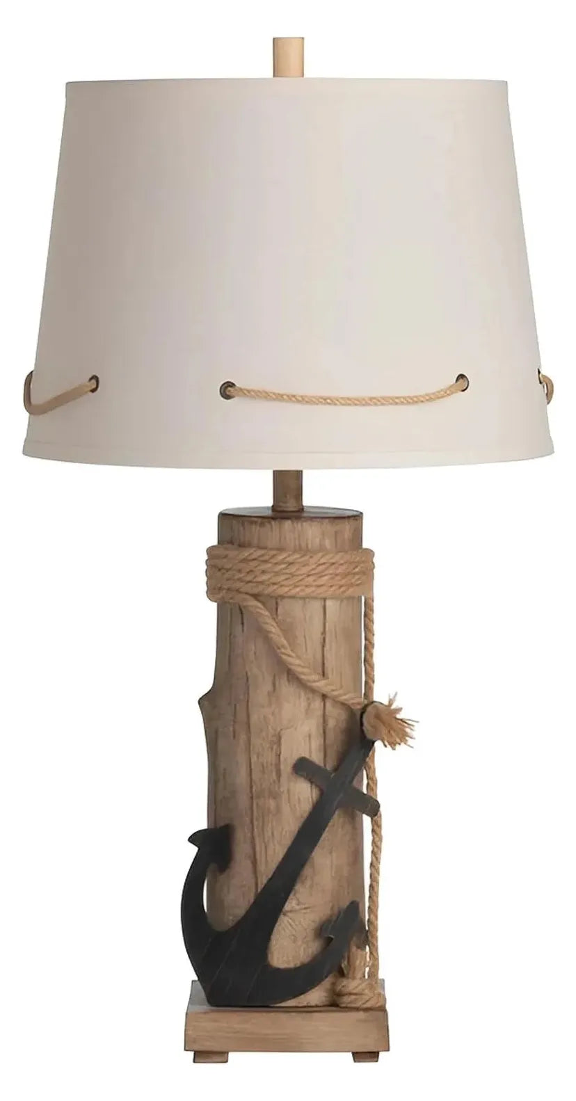 Driftwood Anchor Table Lamps (2-Pack), Brown, Coastal