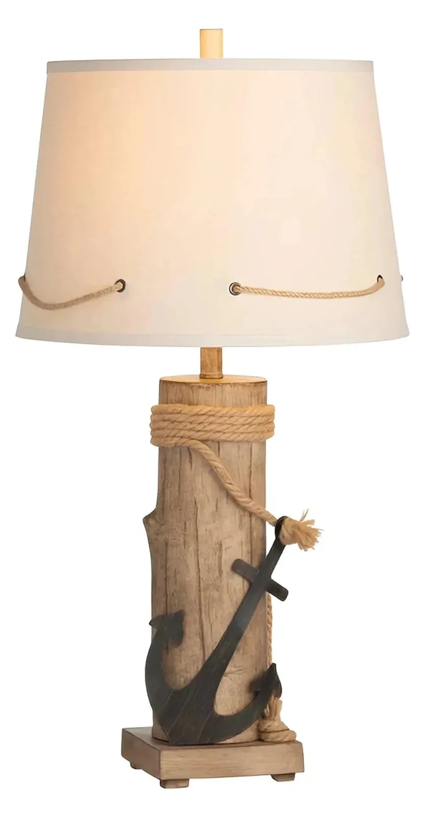 Driftwood Anchor Table Lamps (2-Pack), Brown, Coastal