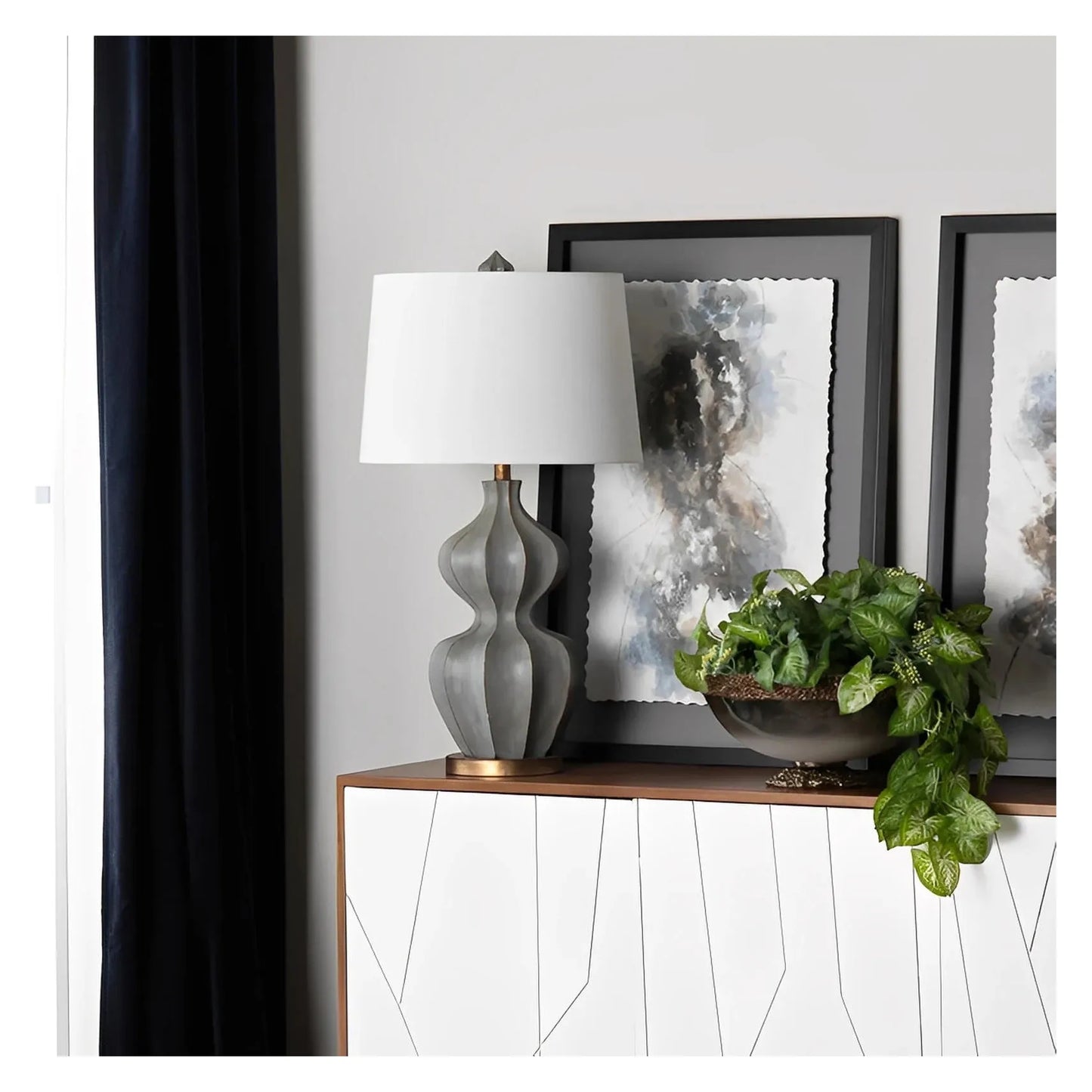 Fornax of Saratoga Table Lamps (2-Pack), Grey, Transitional